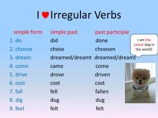 i irregular verbs