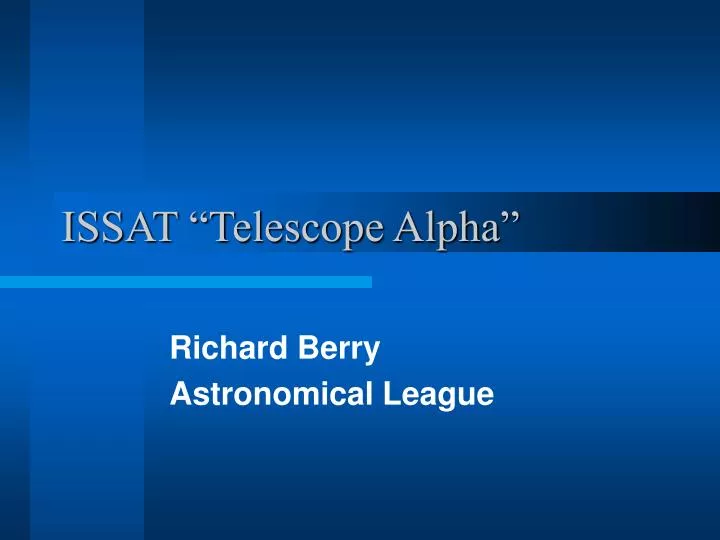 issat telescope alpha