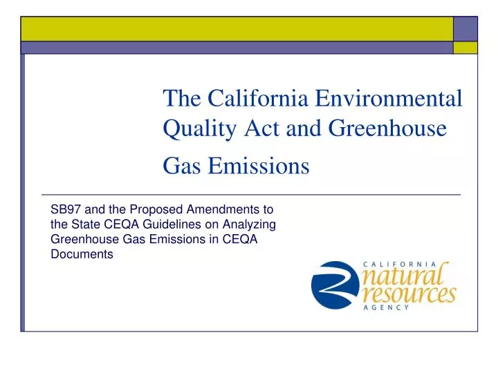 the california environmental quality act and greenhouse gas emissions