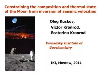 Constraining the composition and thermal state of the Moon from inversion of seismic velocities