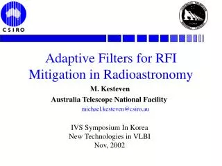 adaptive filters for rfi mitigation in radioastronomy