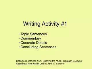 Writing Activity #1