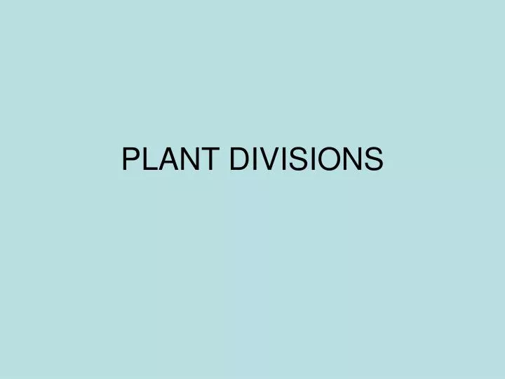 plant divisions