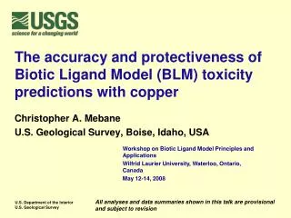 The accuracy and protectiveness of Biotic Ligand Model (BLM) toxicity predictions with copper