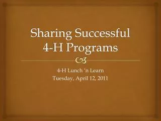 Sharing Successful 4-H Programs
