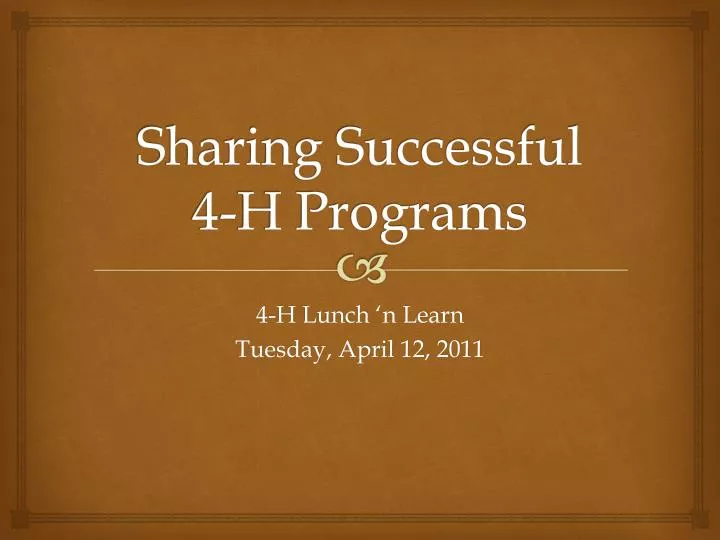 sharing successful 4 h programs