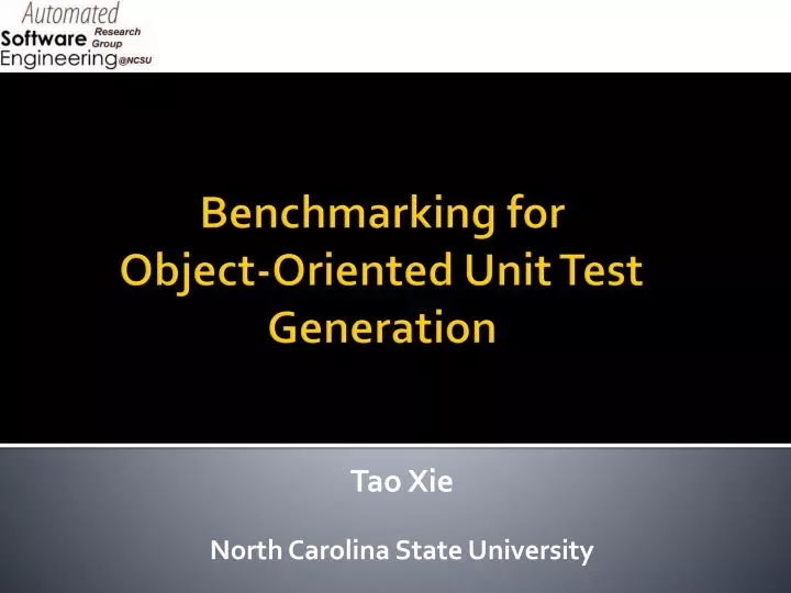 benchmarking for object oriented unit test generation