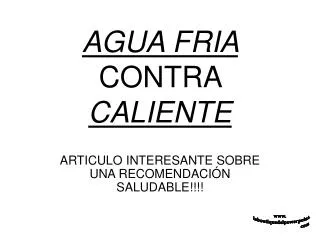 agua fria contra caliente