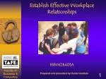 Establish Effective Workplace Relationships - slide 1