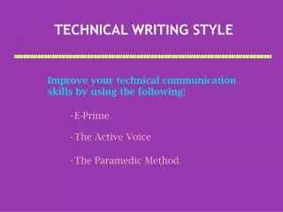 TECHNICAL WRITING STYLE