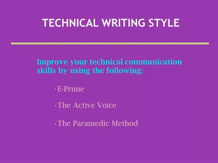 technical writing style