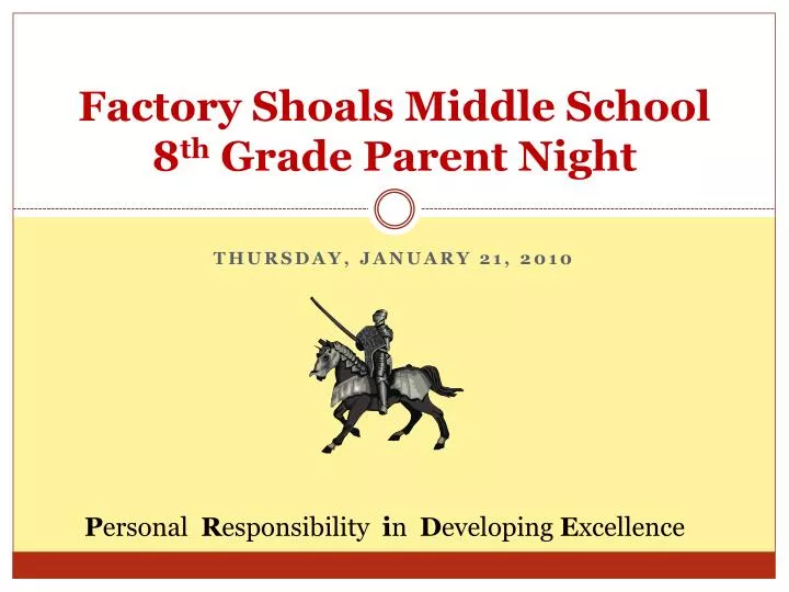 factory shoals middle school 8 th grade parent night