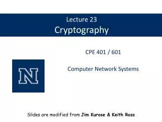Lecture 23 Cryptography