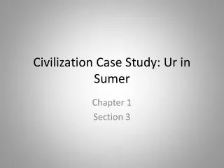 Civilization Case Study: Ur in Sumer