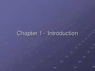 Chapter 1 - Introduction