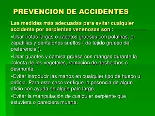 PREVENCION DE ACCIDENTES
