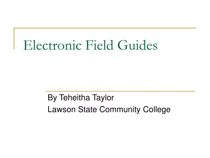 electronic field guides