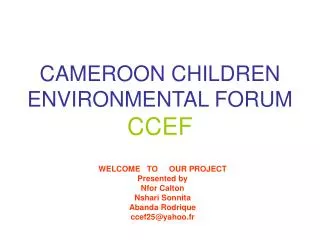c ameroon children environmental forum ccef