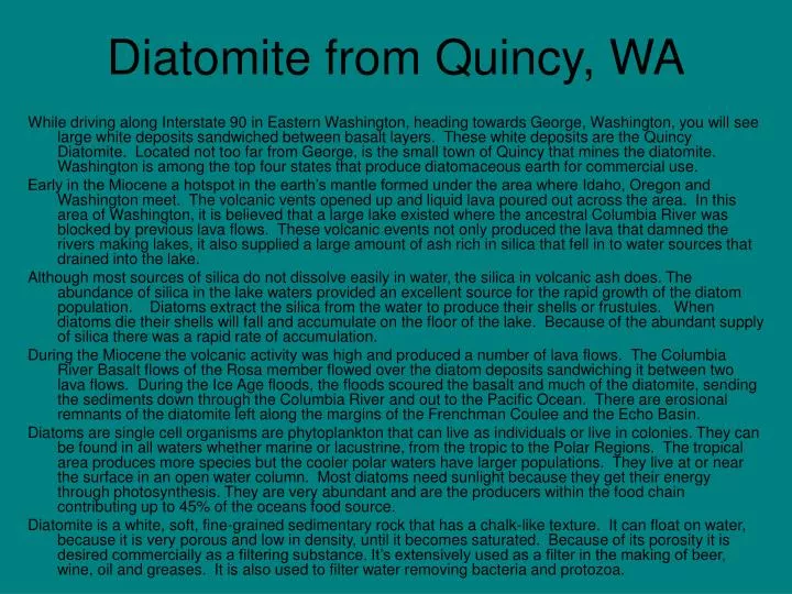 diatomite from quincy wa