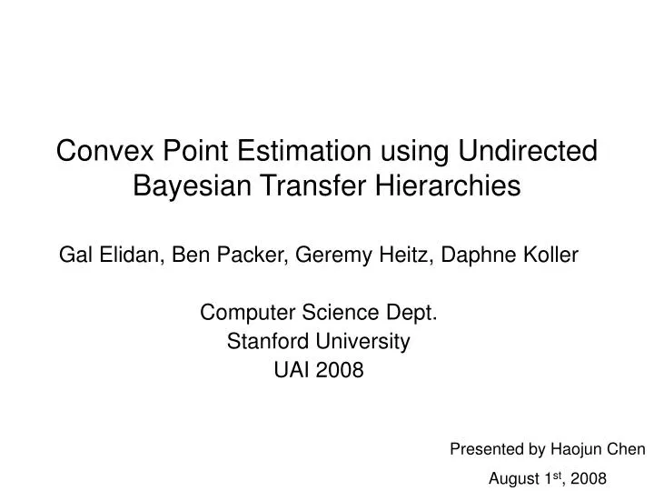 convex point estimation using undirected bayesian transfer hierarchies