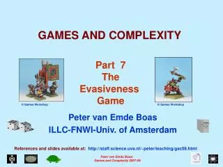 GAMES AND COMPLEXITY