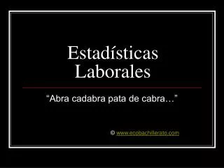 estad sticas laborales