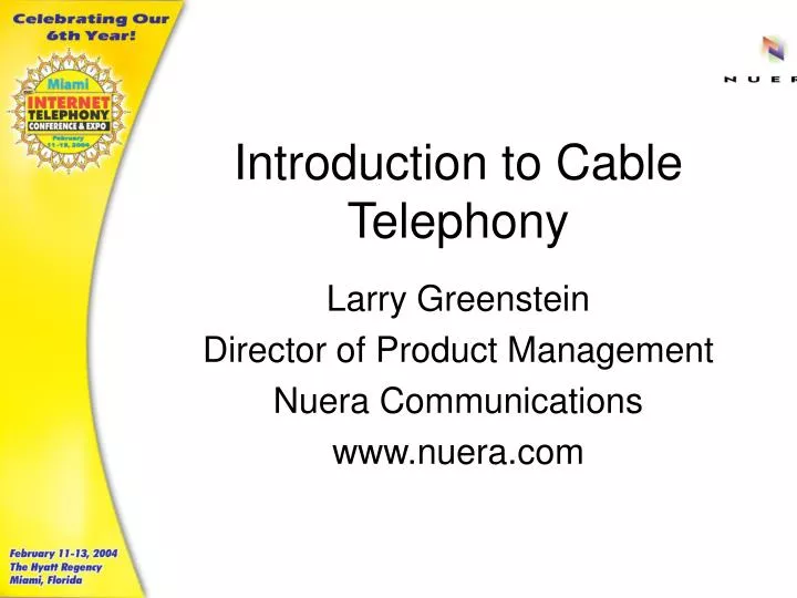 introduction to cable telephony