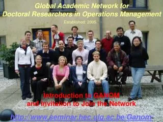 Global Academic Network for Doctoral Researchers in Operations Management