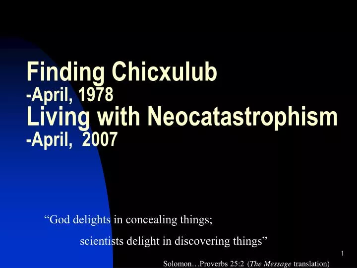 finding chicxulub april 1978 living with neocatastrophism april 2007