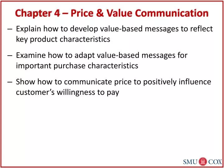 chapter 4 price value communication