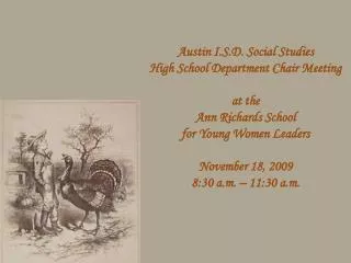 Austin I.S.D. Social Studies High School Department Chair Meeting at the Ann Richards School for Young Women Lead