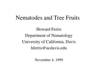 Nematodes and Tree Fruits