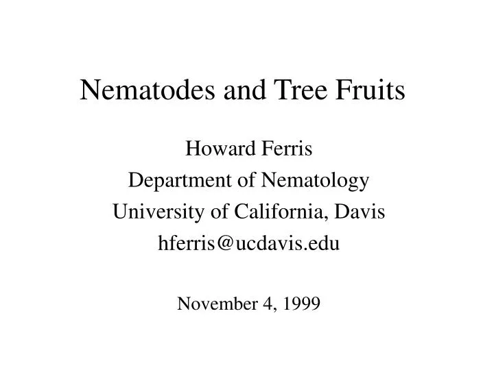 nematodes and tree fruits