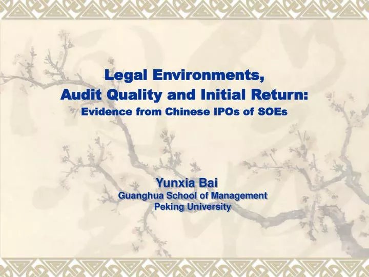 legal environments audit quality and initial return evidence from chinese ipos of soes
