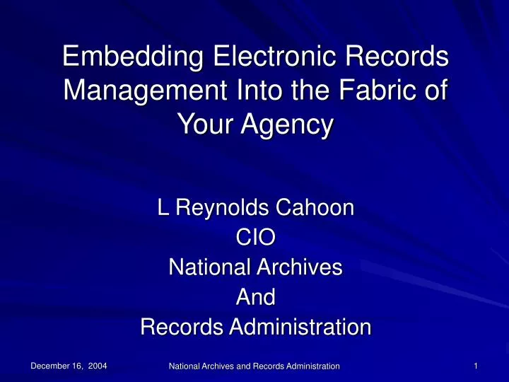 l reynolds cahoon cio national archives and records administration