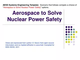 Aerospace to Solve Nuclear Power Safety