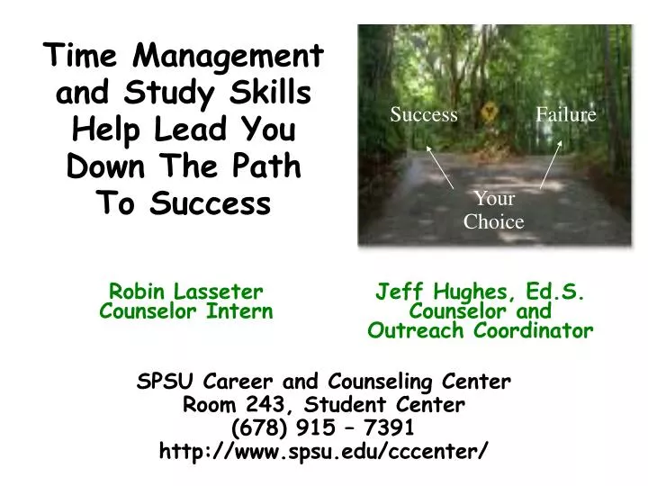 time management and study skills help lead you down the path to success