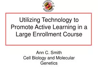 Utilizing Technology to Promote Active Learning in a Large Enrollment Course