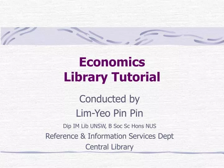 economics library tutorial