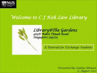 Welcome to C J Koh Law Library