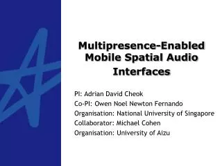 Multipresence-Enabled Mobile Spatial Audio Interfaces