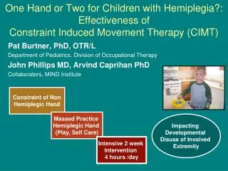 One Hand or Two for Children with Hemiplegia?: Effectiveness of Constraint Induced Movement Therapy (CIMT)