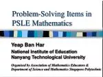 Problem-Solving Items in PSLE Mathematics - slide 1