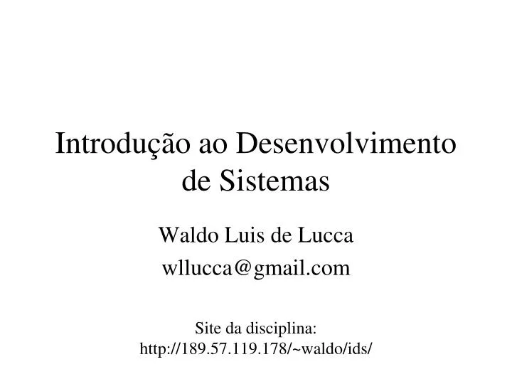 introdu o ao desenvolvimento de sistemas