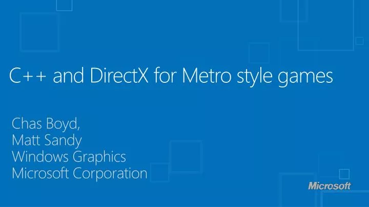 c and directx for metro style games