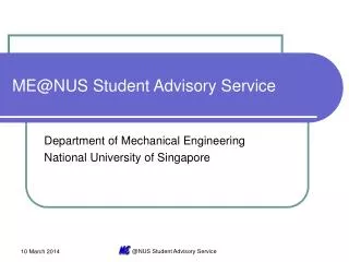 ME@NUS Student Advisory Service