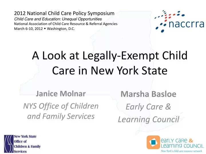 a look at legally exempt child care in new york state