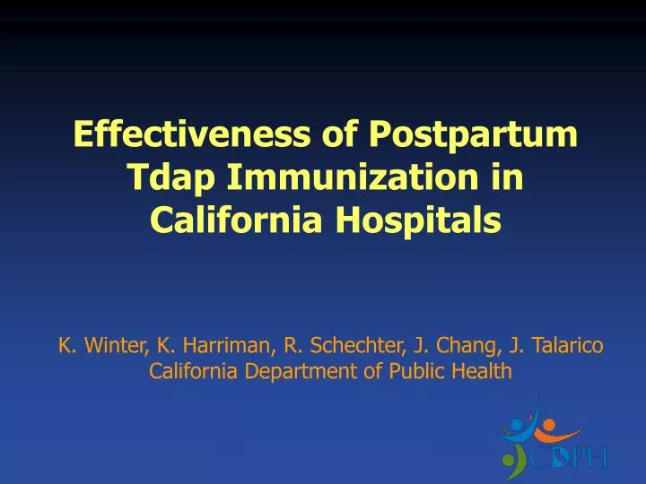 effectiveness of postpartum tdap immunization in california hospitals