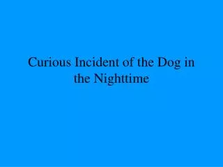 Curious Incident of the Dog in the Nighttime