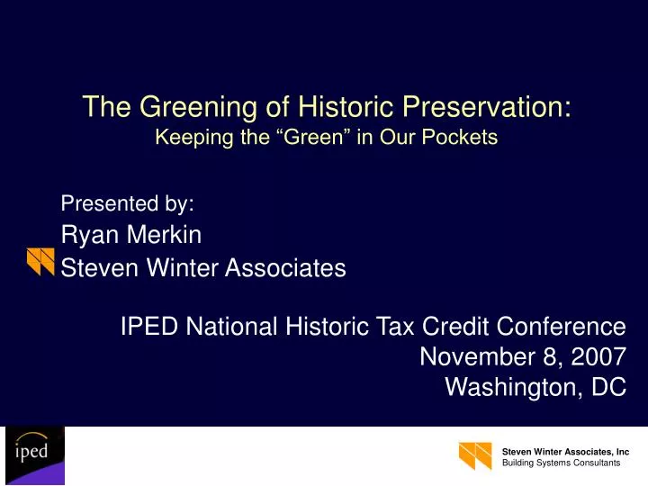 the greening of historic preservation keeping the green in our pockets